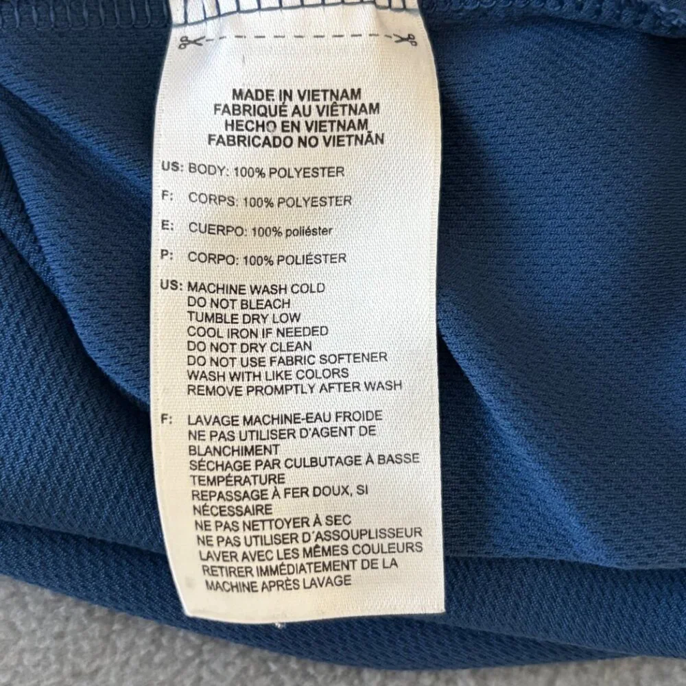 Adidas Golf Polo Mens M Blue Dry Fit UPF 30 Short Sleeve Collar Shirt